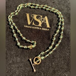 VSA Designs - Gold, 6mm/mint green/faceted beaded, Delfina necklace